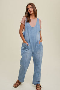 Relaxed Denim Overall Jumpsuit (M)