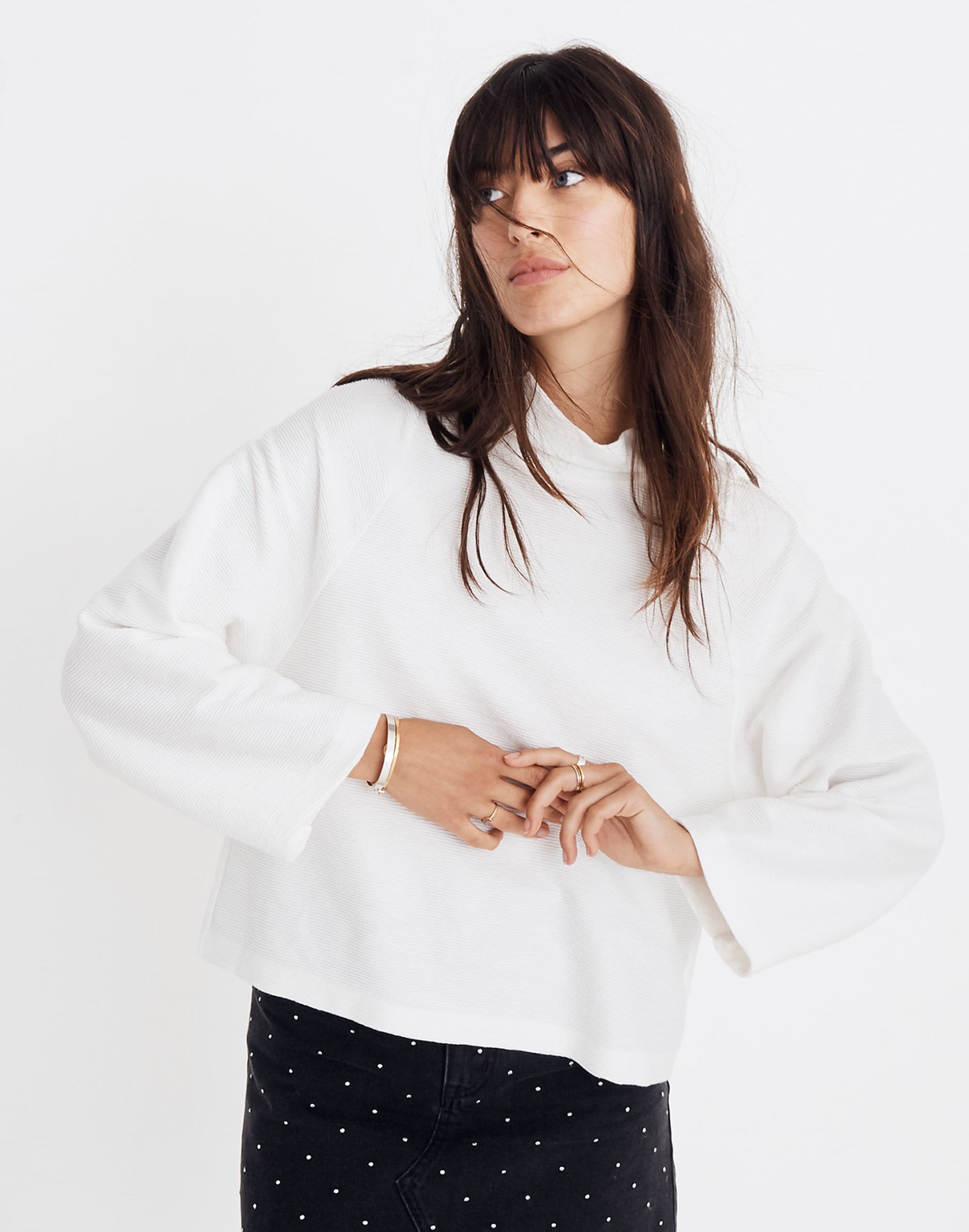 Madewell Ribbed Mockneck Top (S)