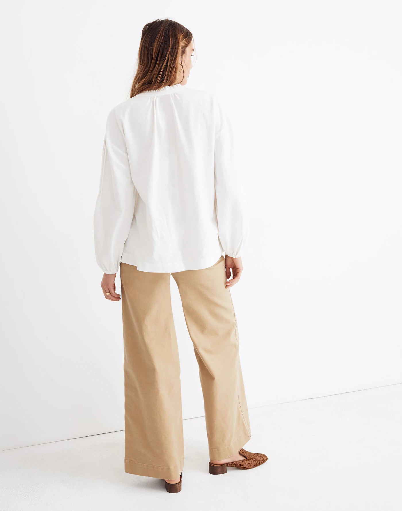 Madewell White Puff Sleeve Blouse (M)