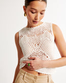 Abercrombie Macrame Crochet Tank (M)