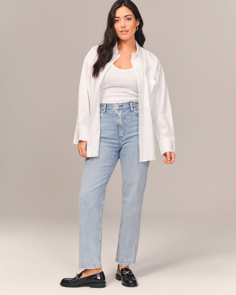 Abercrombie Light Wash Straight Jeans (32)