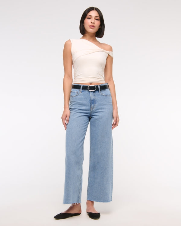 NEW Abercrombie Wide Leg Crop Jeans (35 short)