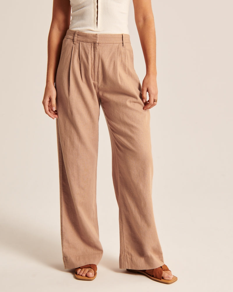 Abercrombie Wide Leg Linen Pants (ST)