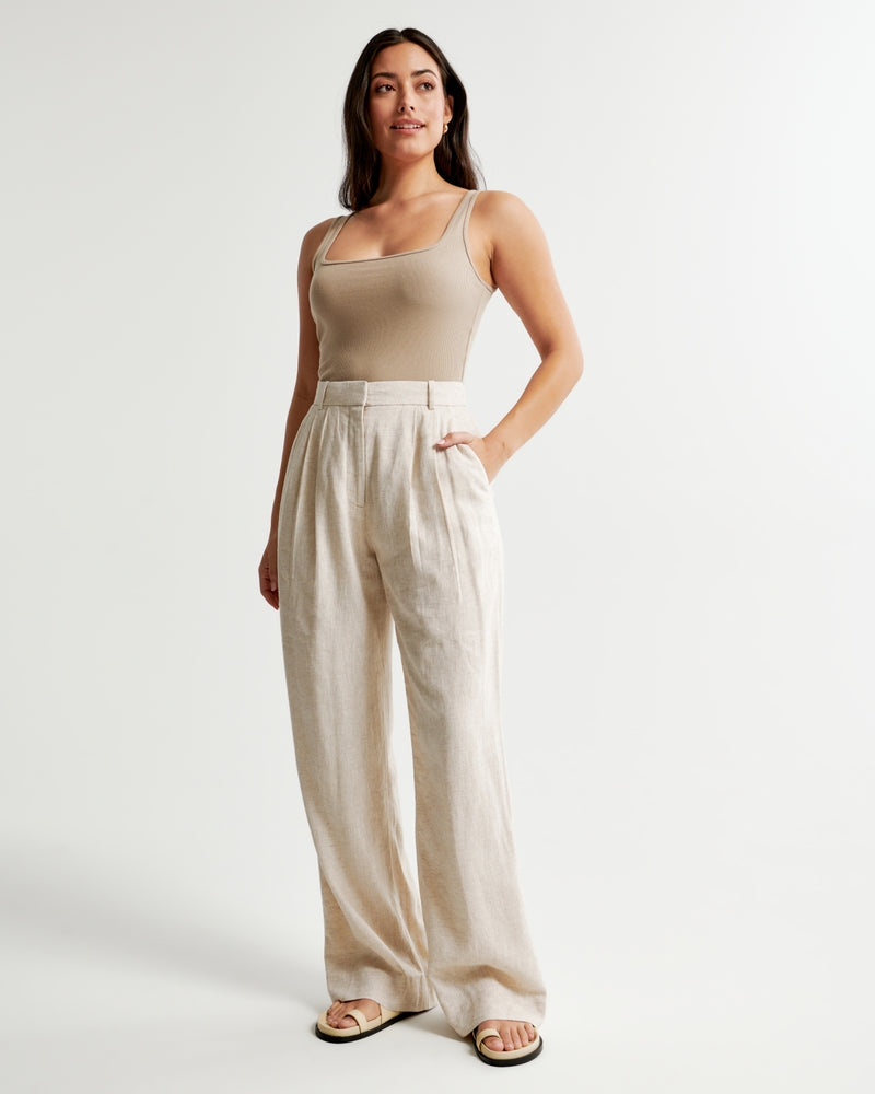 Abercrombie Linen Blend Wide Leg Pants (27/4)