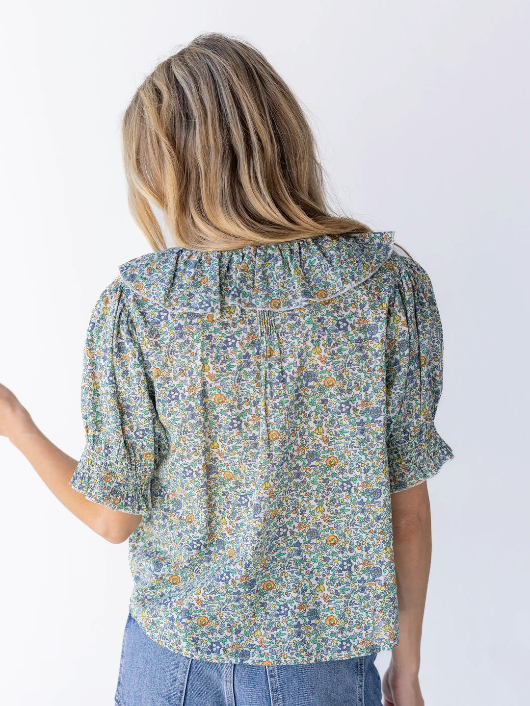 Natural Life Floral Ruffle Top (L)