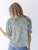 Natural Life Floral Ruffle Top (L)