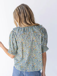Natural Life Floral Ruffle Top (L)