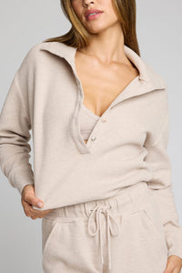 Oversized Waffle Henley Pullover (M)