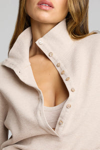 Oversized Waffle Henley Pullover (M)