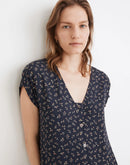 Madewell Navy Floral Midi Dress (L)