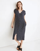 Madewell Navy Floral Midi Dress (L)