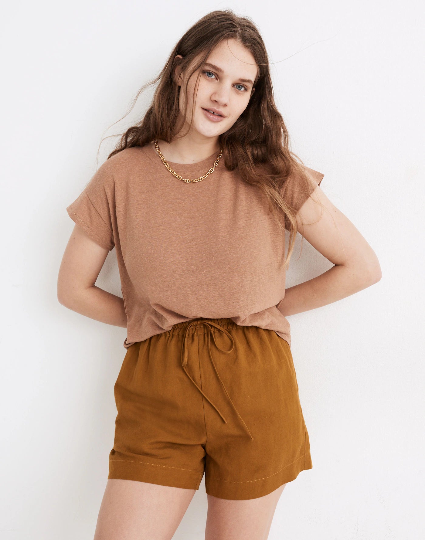 Madewell Earthy Linen Blend Tee (XS)