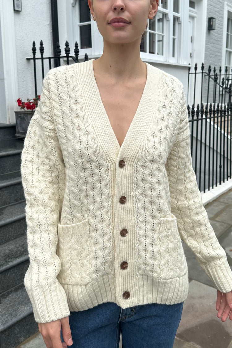Brandy Melville Cable Knit Wool Cardigan (S/M)