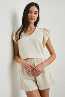 Rails Neutral Gauze Top (S)