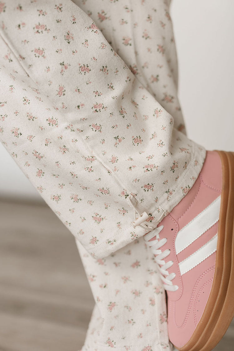 Dainty Floral Drawstring Pants (M)