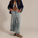 Free People Wide Leg Bloomer Jeans (L)