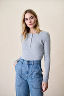 Marea Pointelle Henley Top (S)