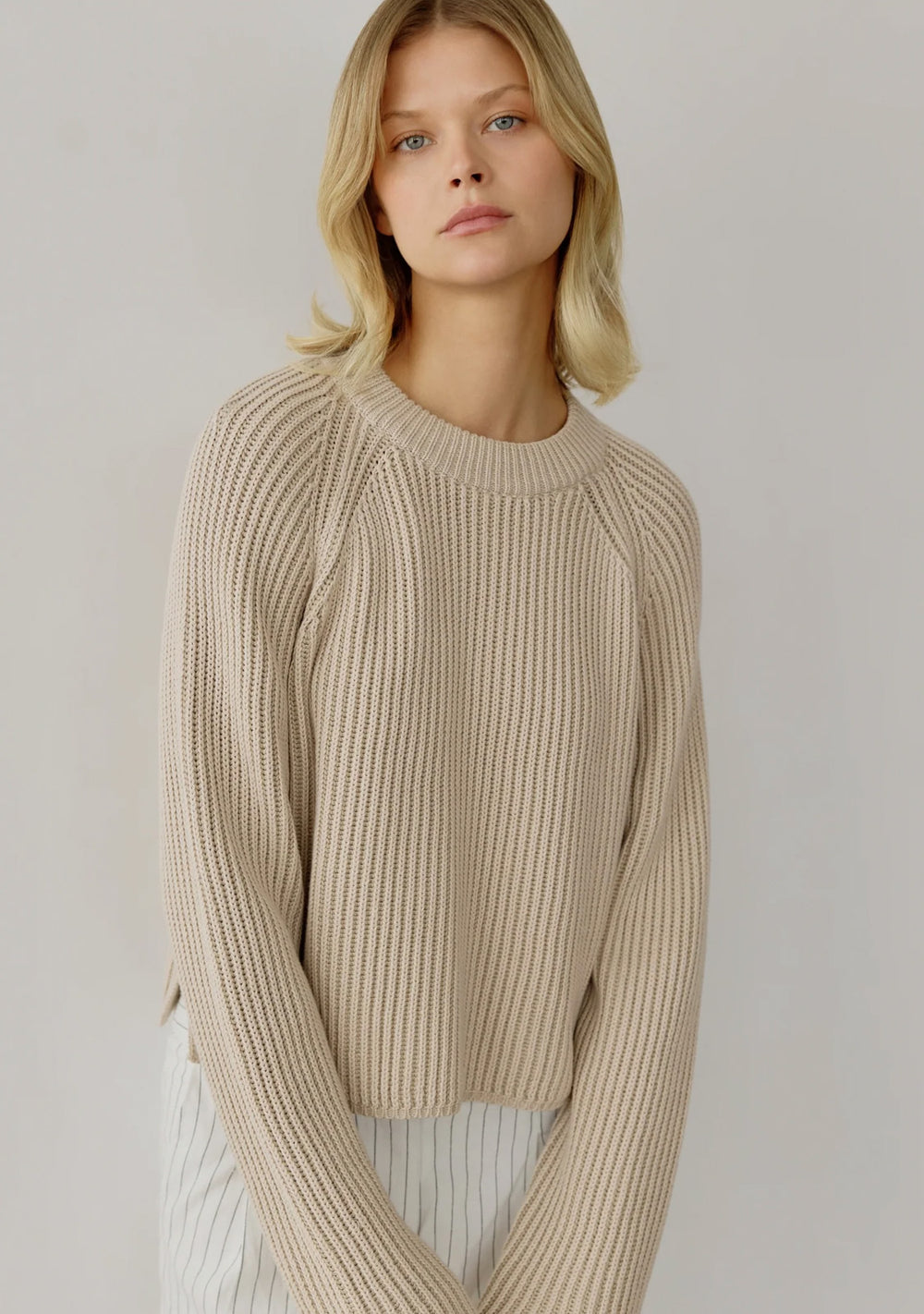 All Row Chunky Cotton Sweater (L)