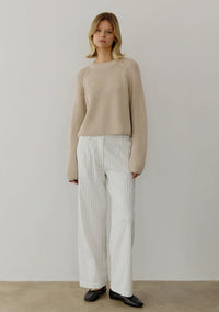 All Row Chunky Cotton Sweater (L)