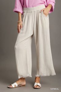 Umgee Wide Leg Linen Pants (L)