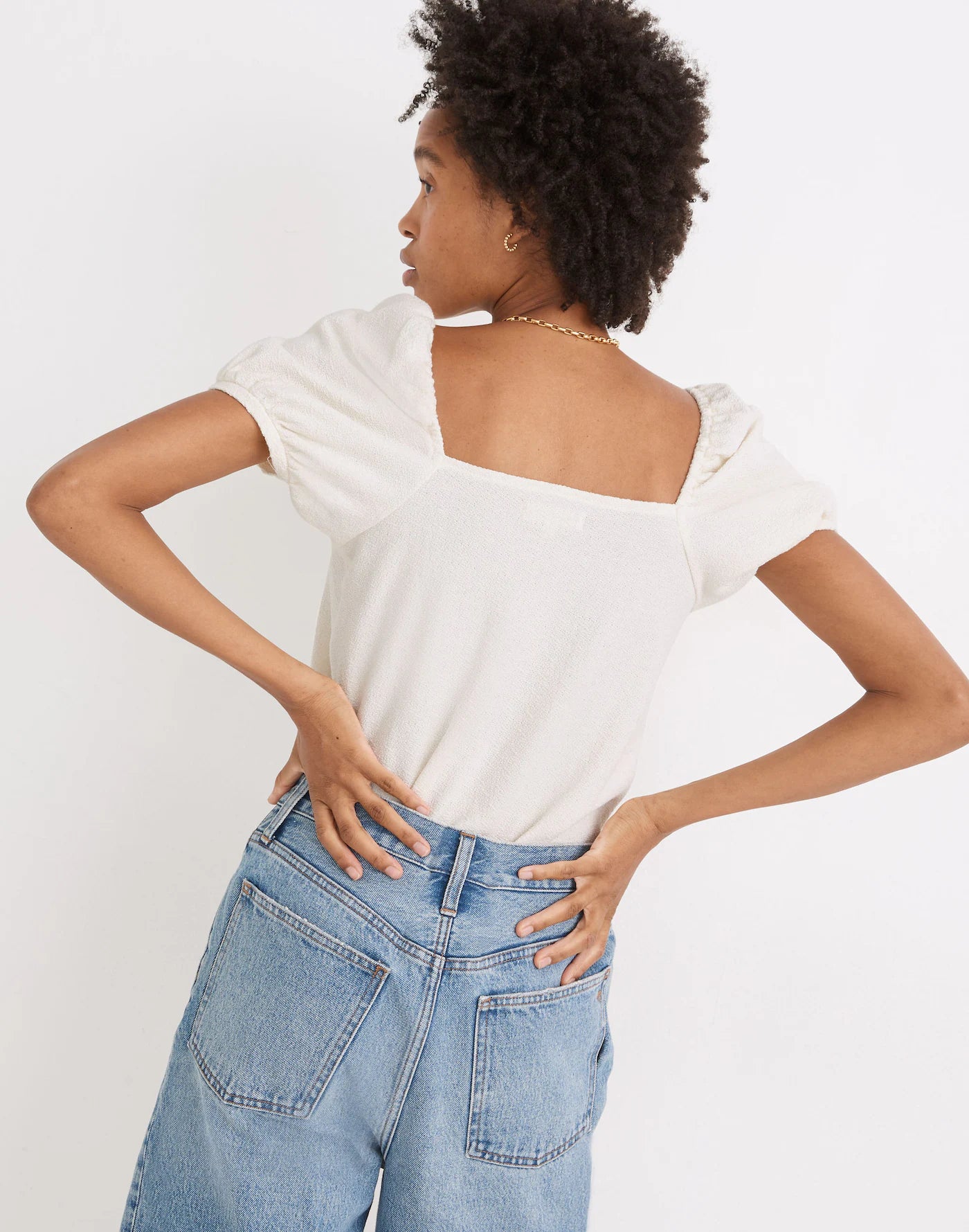 Madewell Cream Square Neck Top (XL)