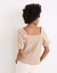 Madewell Gingham Square Neck Top (XS)