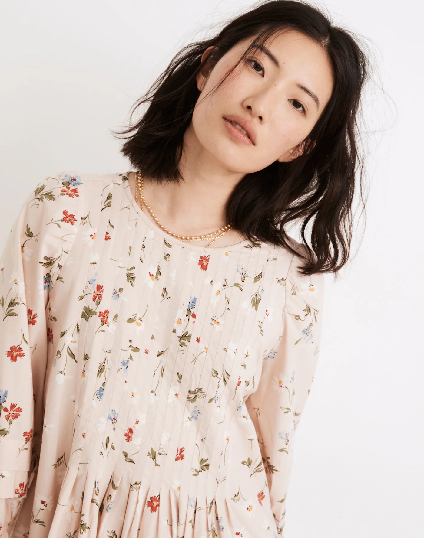 Madewell Floral Pintuck Dress (S)