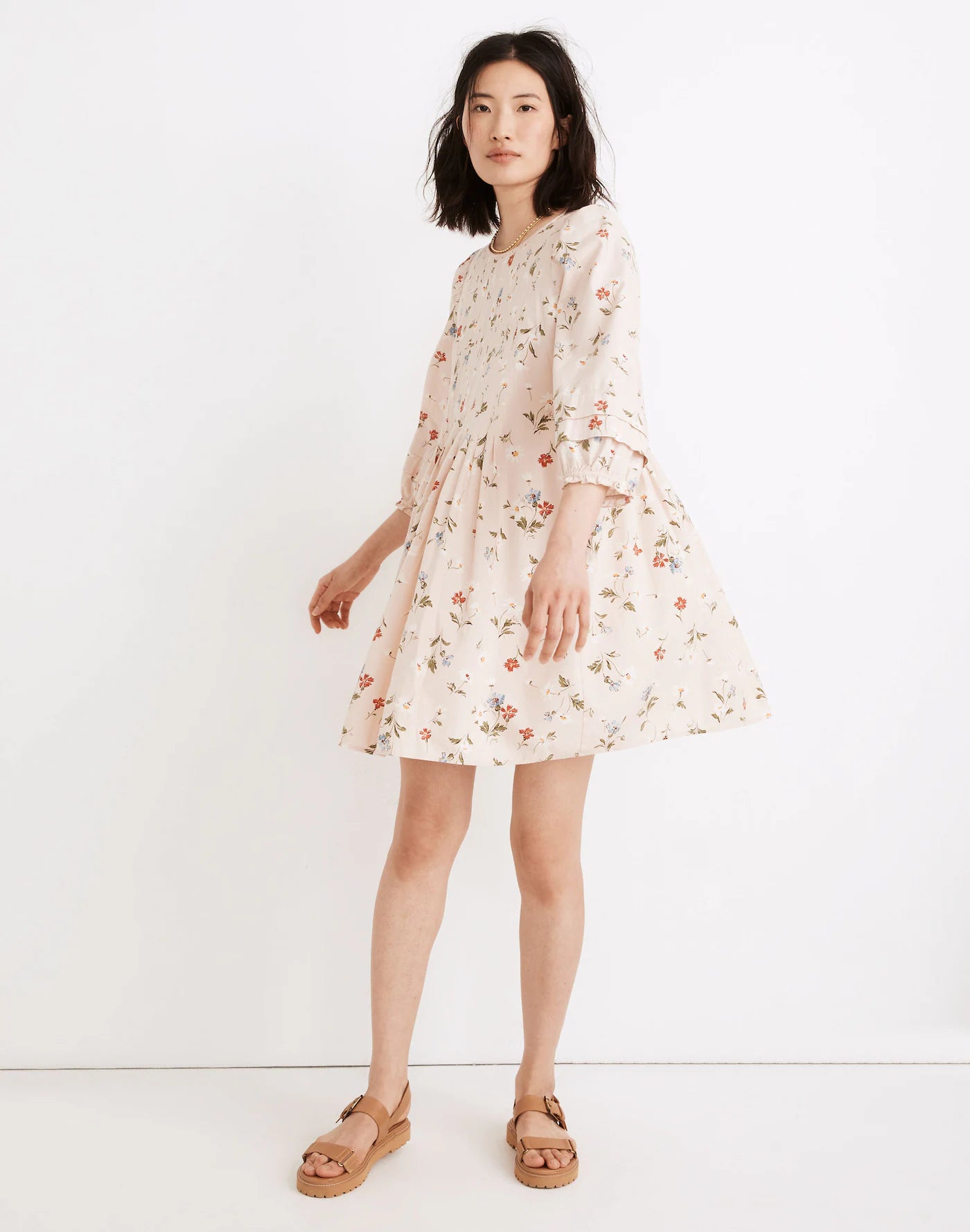 Madewell Floral Pintuck Dress (S)