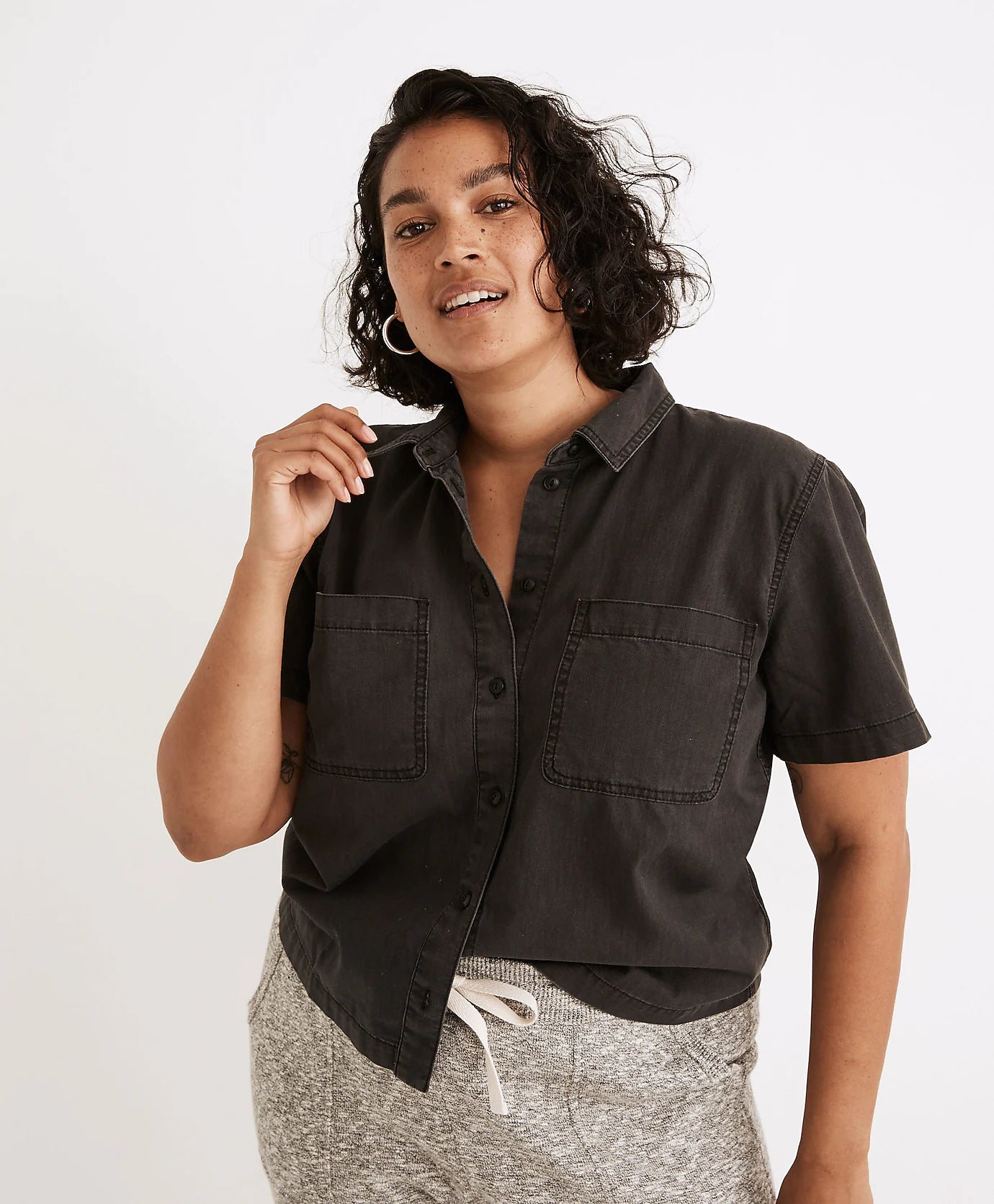 Madewell Black Button Up Shirt (XL)