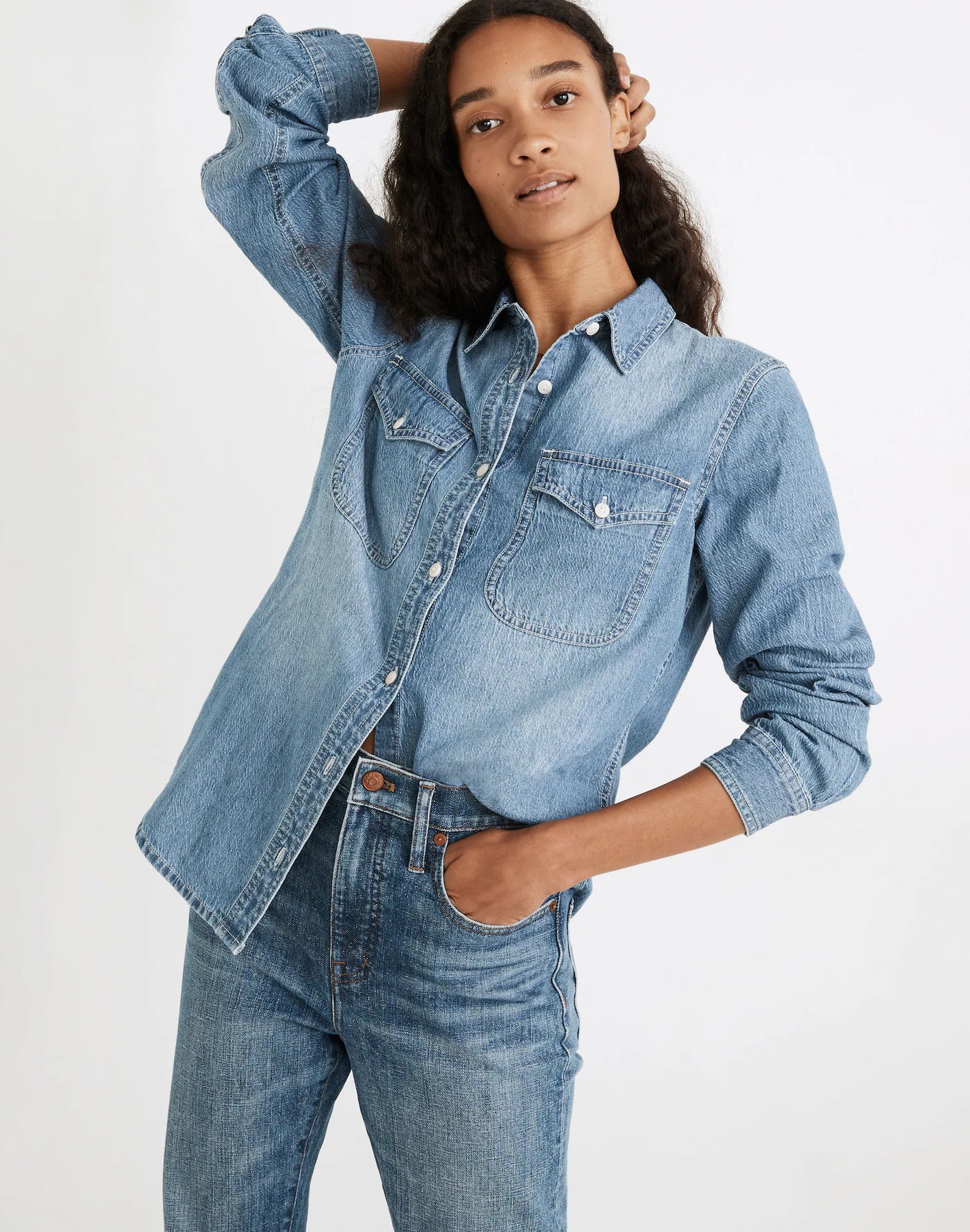 Madewell Cotton Denim Button Up (L)