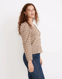 Madewell Brown Plaid Top (12)