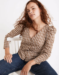 Madewell Brown Plaid Top (12)