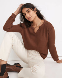 Madewell Brown Thermal Tee (S)
