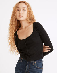 Madewell Cream Ribbed Top (S)