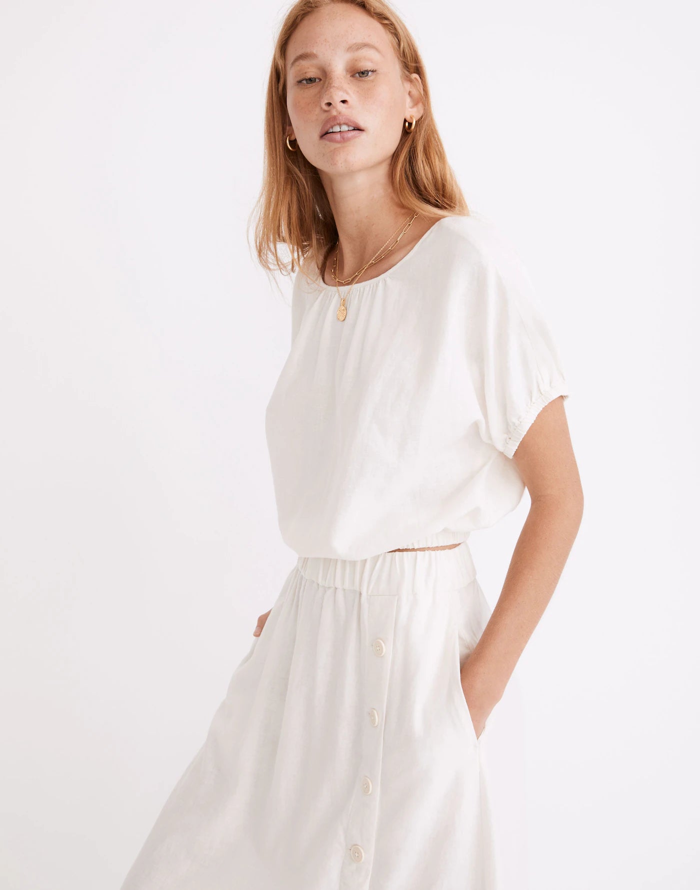 Madewell Linen Blend Relaxed Top (M)