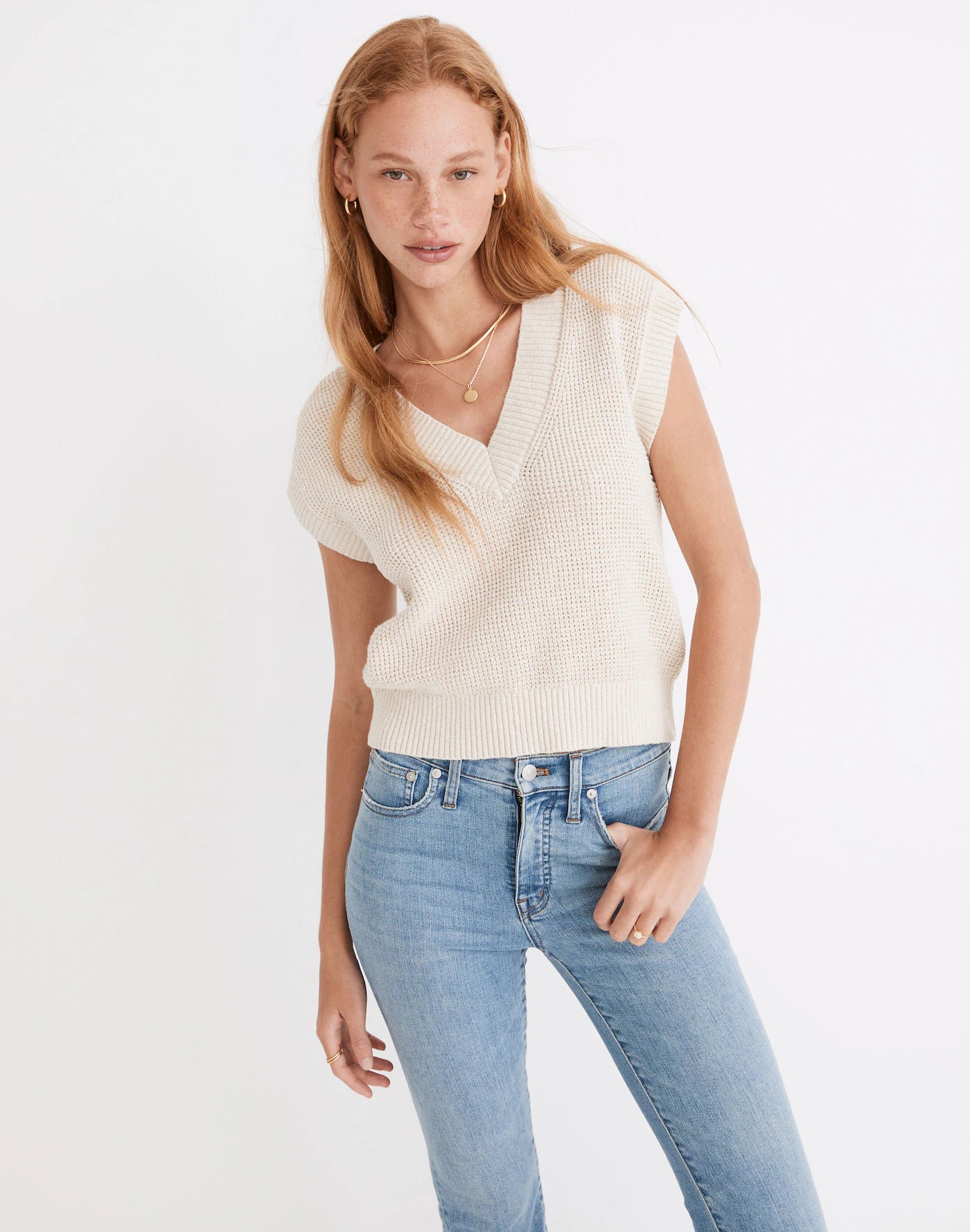 Madewell Cotton Sweater Vest (XS)