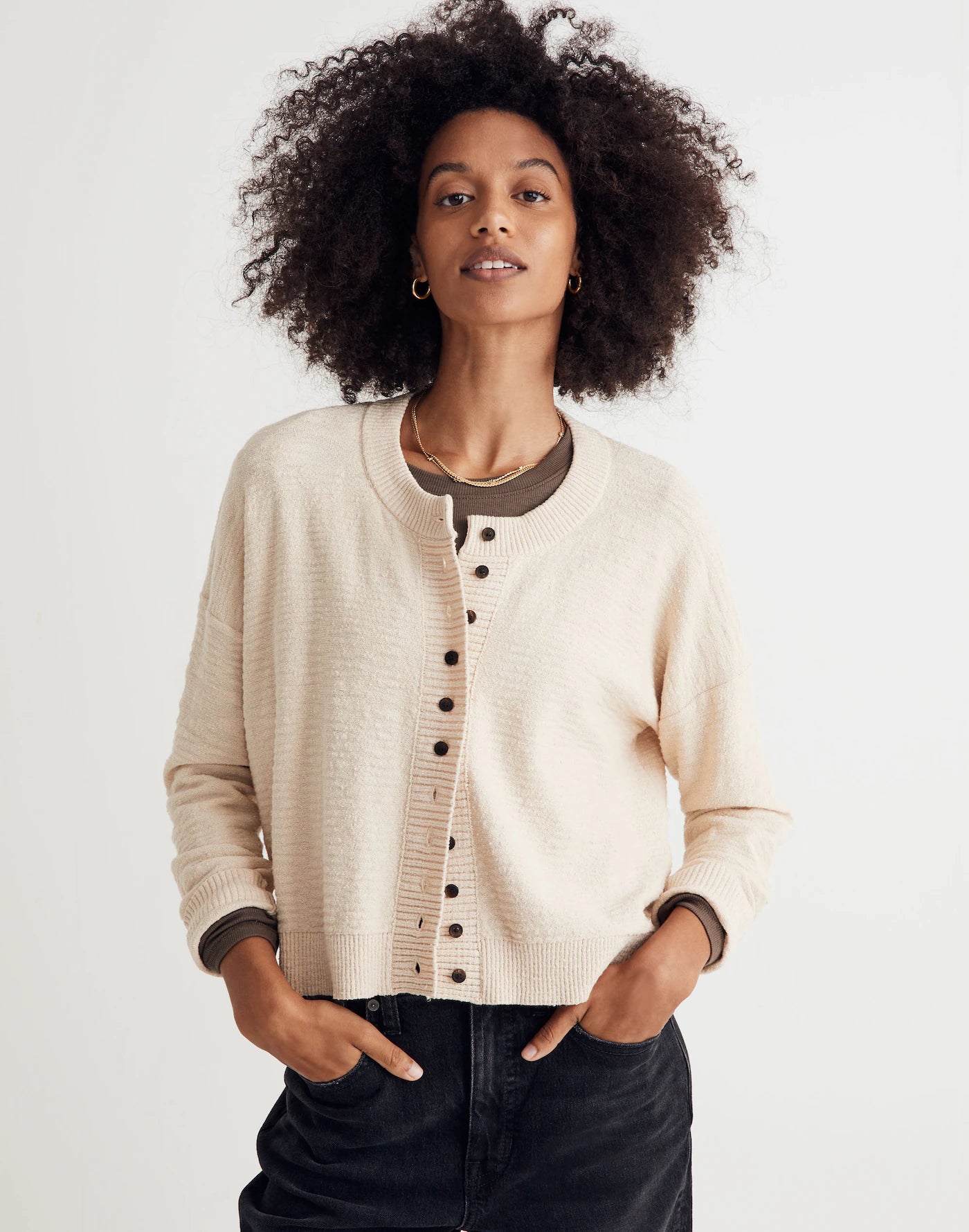 Madewell Cream Boxy Sweater (M)