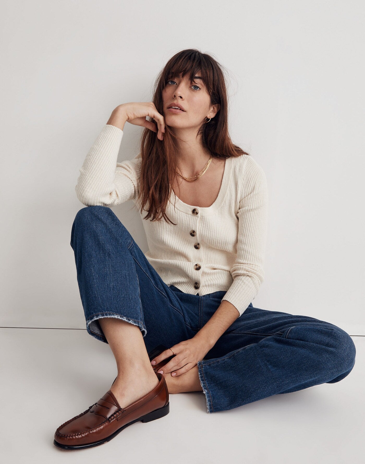 Madewell Cream Cardigan Sweater (S)