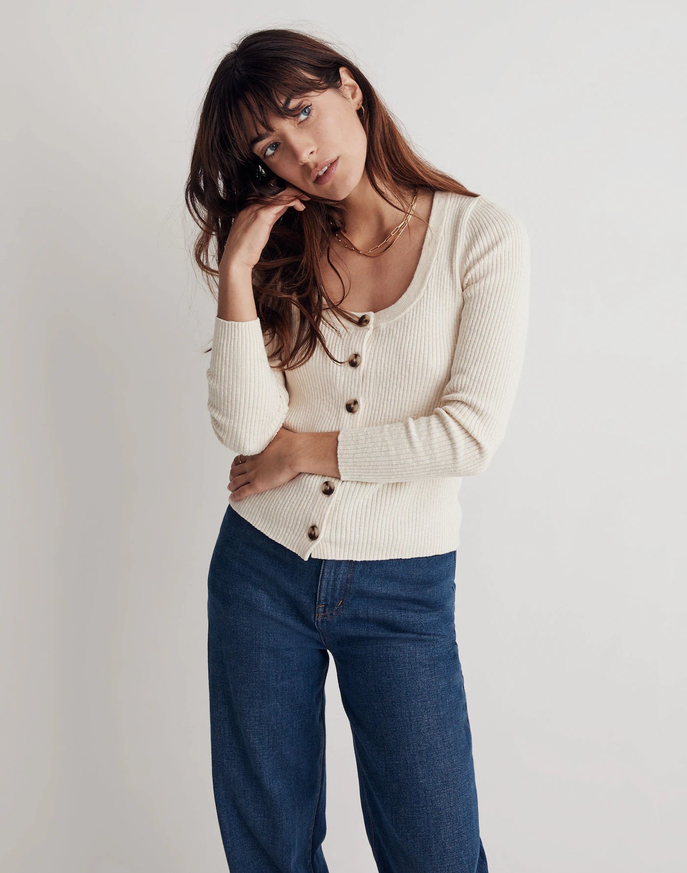 Madewell Cream Cardigan Sweater (S)
