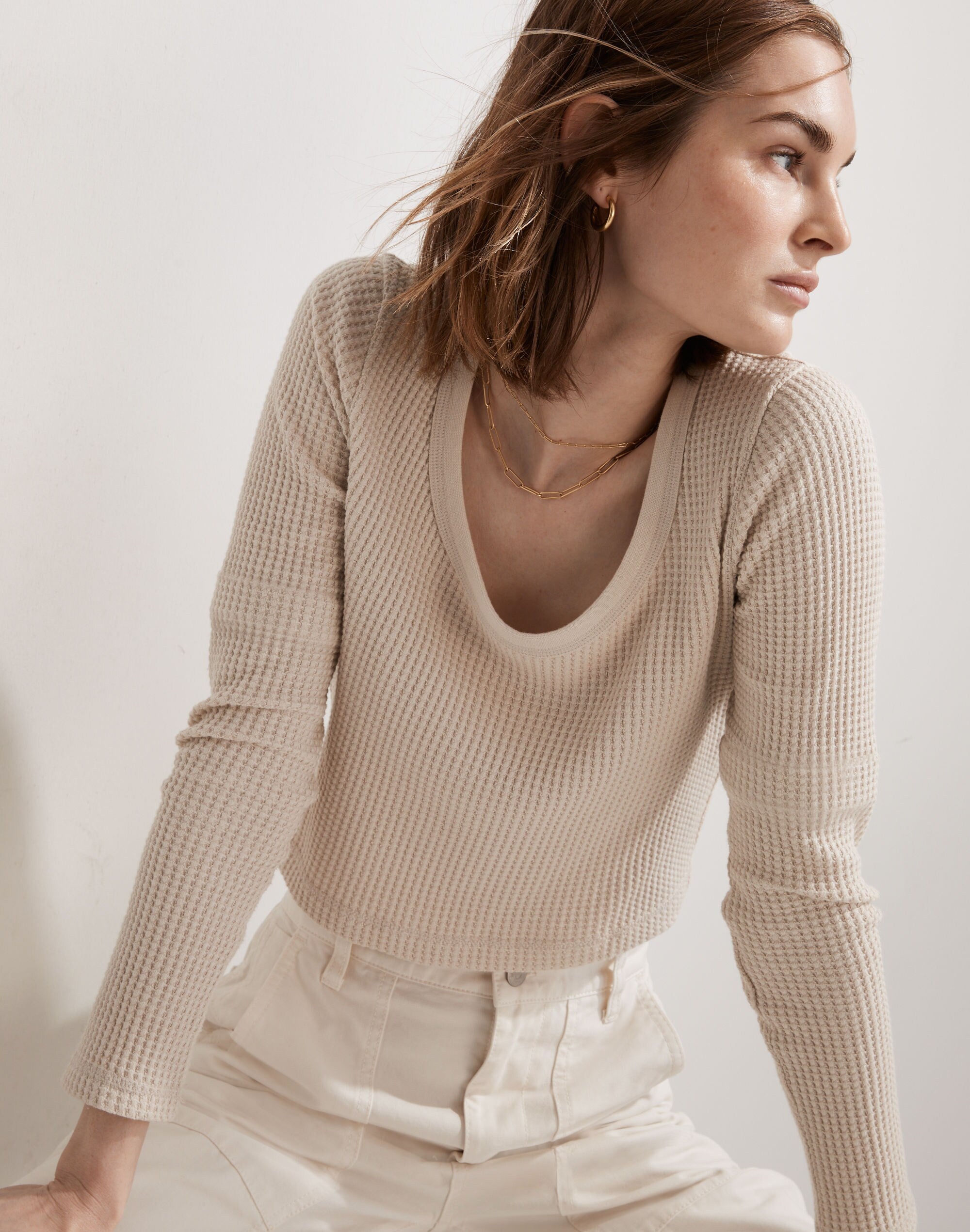 Madewell Waffle Crop Tee (M)