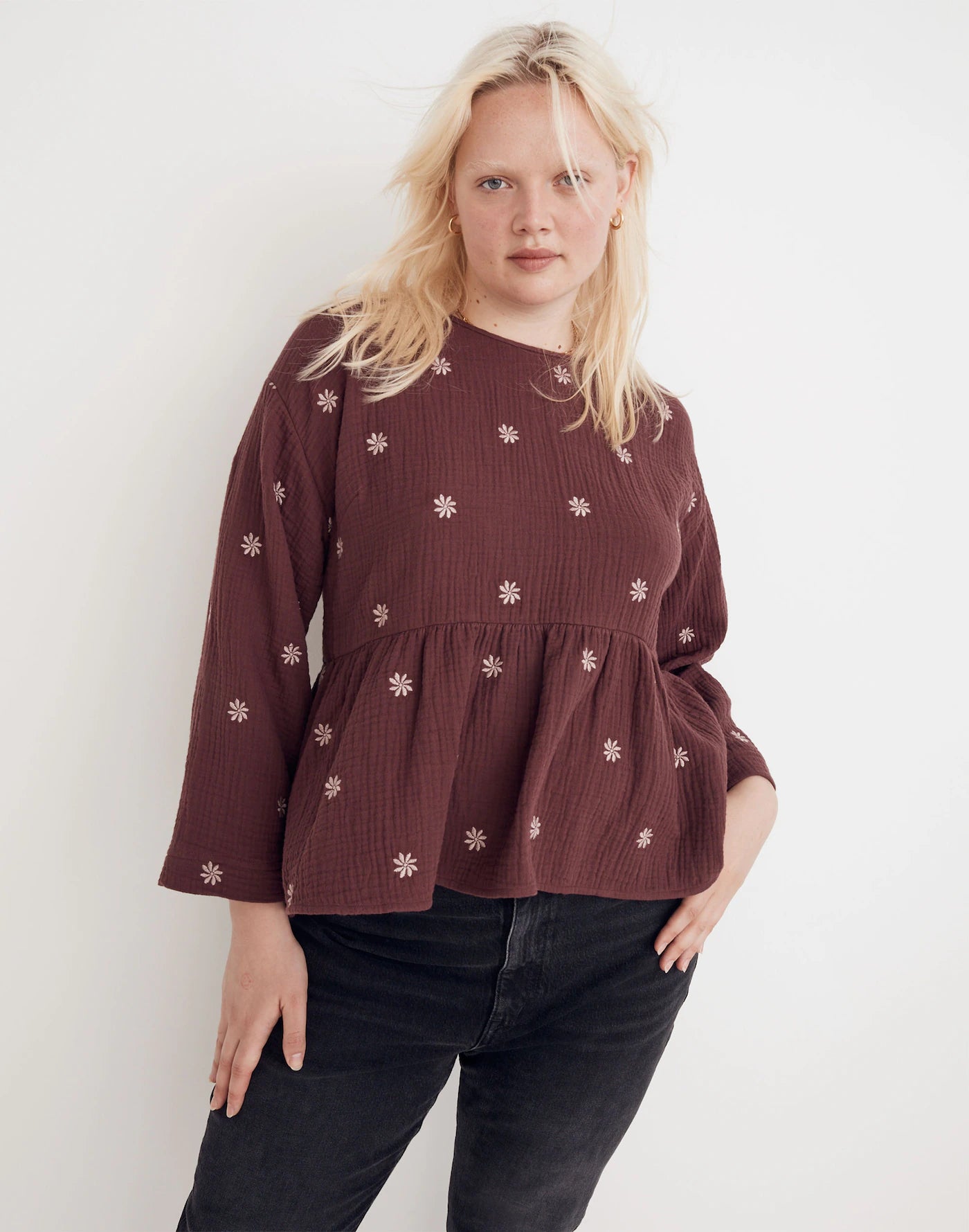 Madewell Floral Embroidered Top (1X)