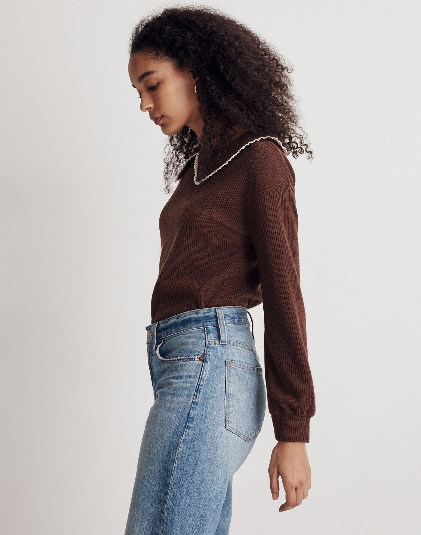 Madewell Brown Collared Top (M)
