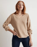 Madewell Waffle V Neck Top (XS)