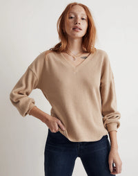 Madewell Waffle V Neck Top (XS)