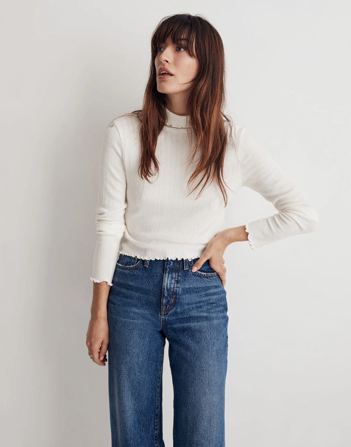 Madewell Ribbed Turtleneck Top (S)