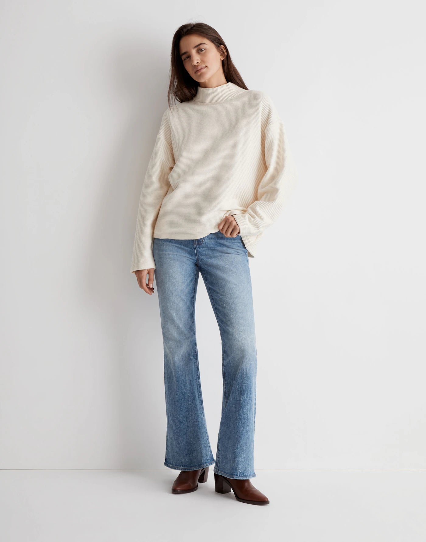 Madewell Ribbed Mockneck Top (S)