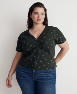 Madewell Forest Green Floral Top (24W)