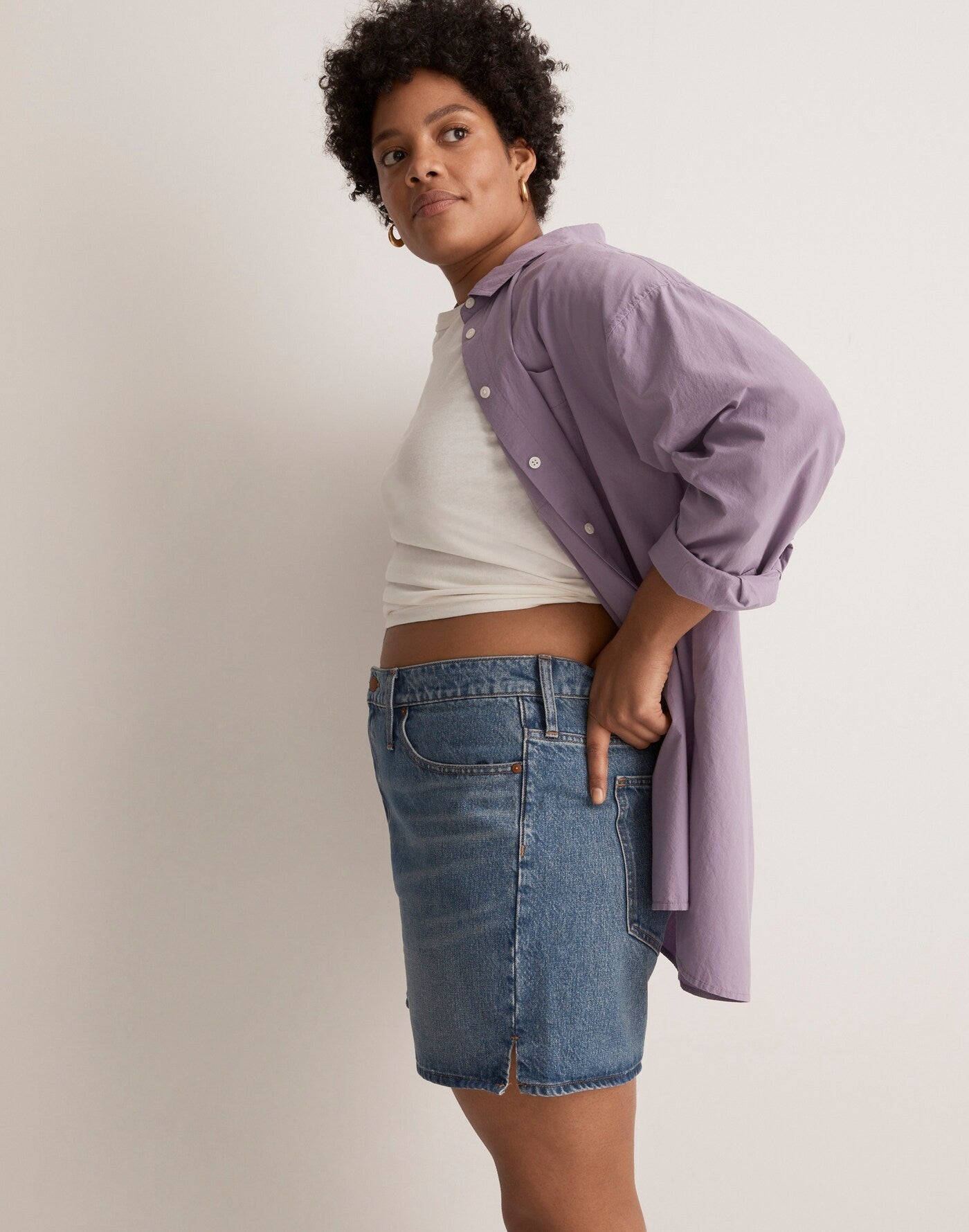 Madewell Relaxed Mid Length Denim Shorts (32)