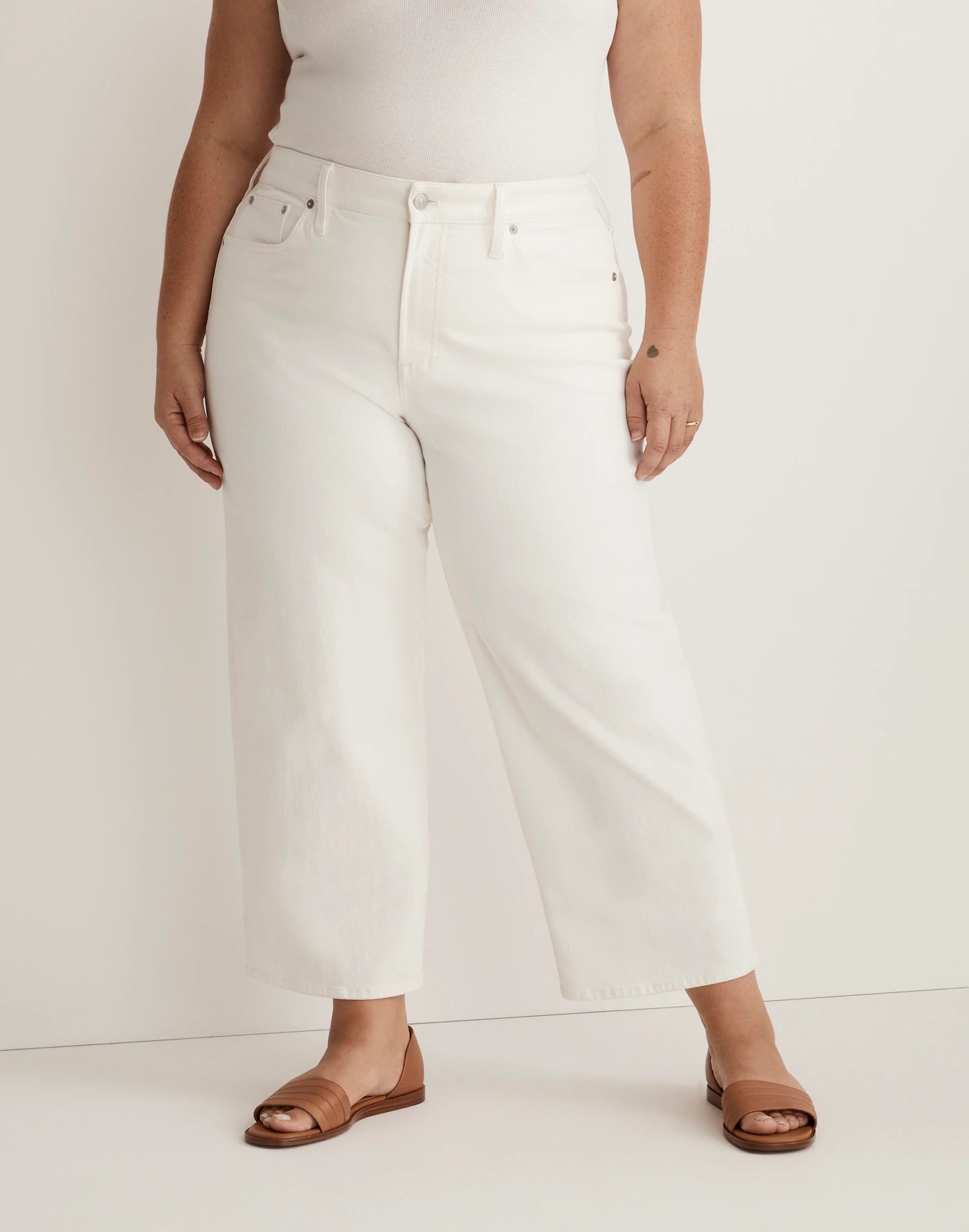 Madewell White Wide Leg Jeans (14W)