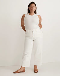 Madewell White Wide Leg Jeans (14W)